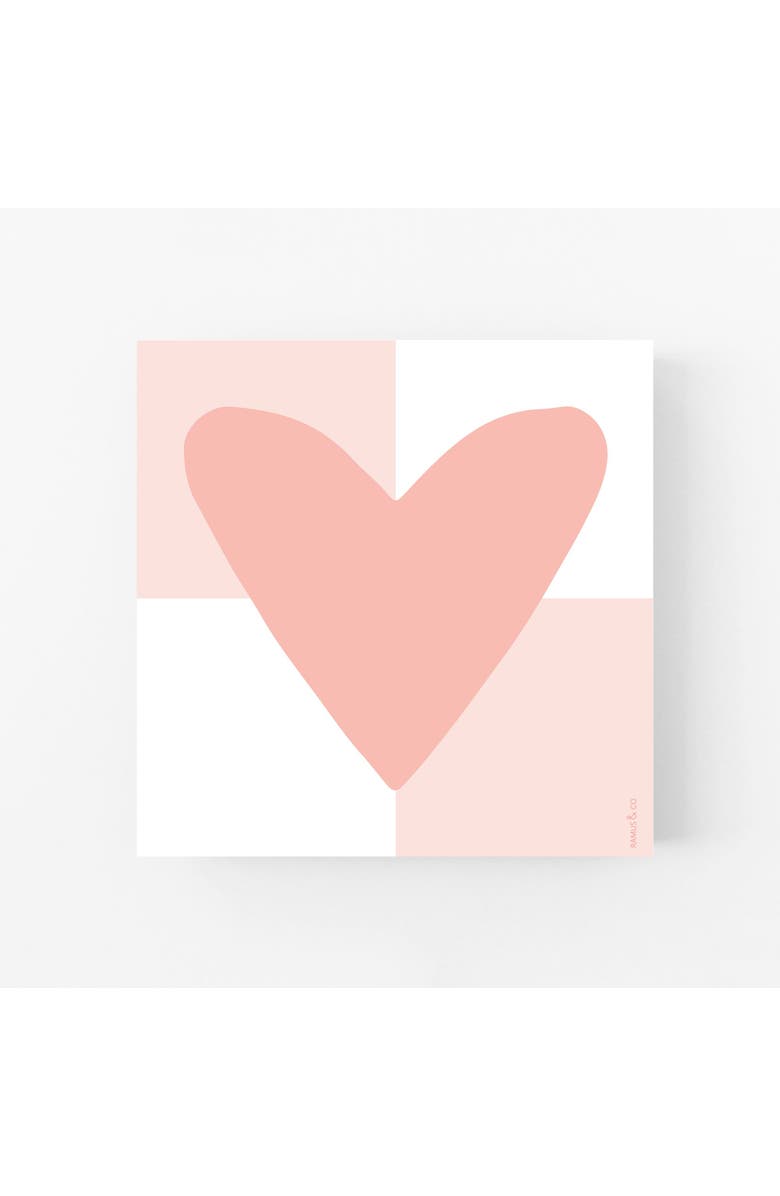 Ramus & Co Pink Heart 6" x 6" Square Love Notepad, Main, color,