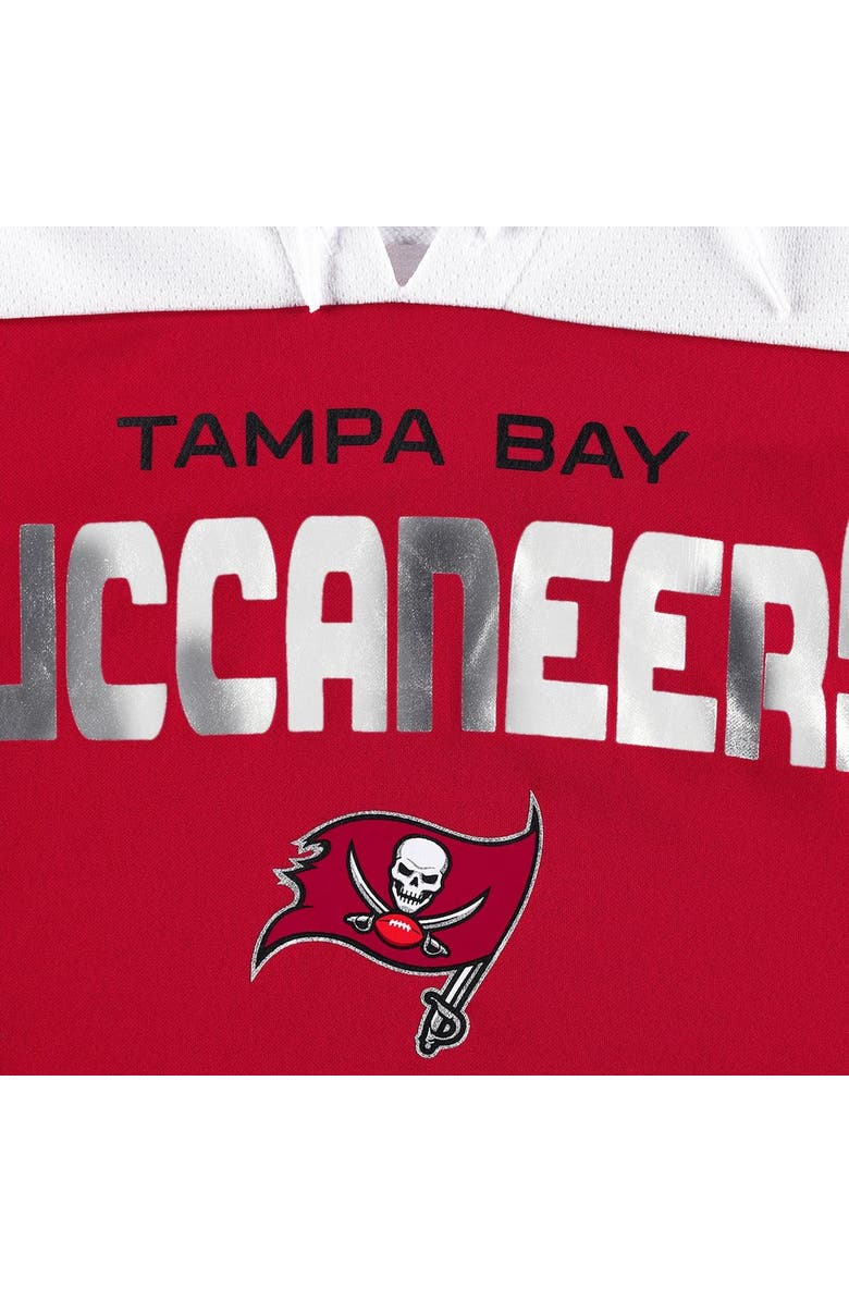 G-III 4HER BY CARL BANKS Women's G-III 4Her by Carl Banks Red/White Tampa Bay Buccaneers Double Team 3/4-Sleeve Lace-Up T-Shirt, Alternate, color, Red