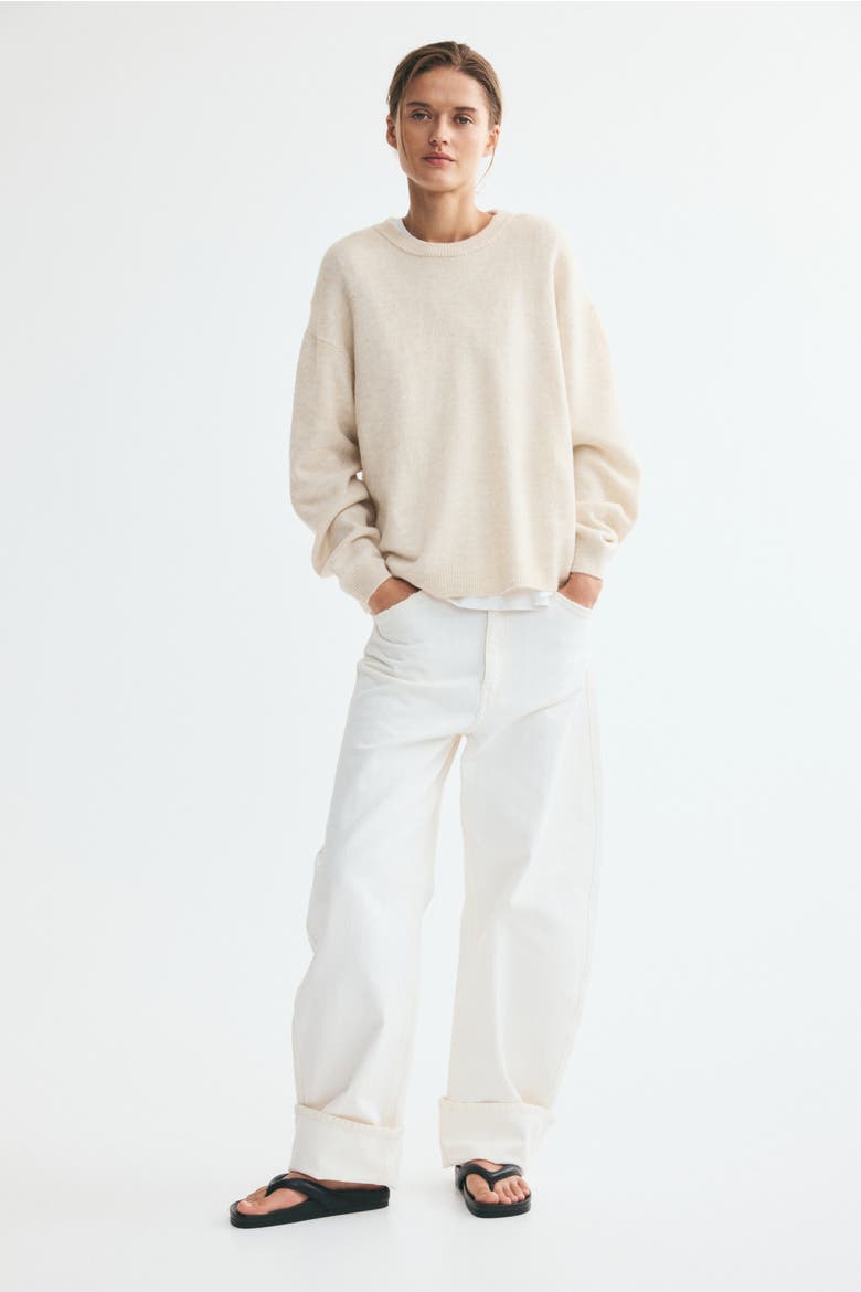 Knit sweater, Alternate, color, Light beige melange