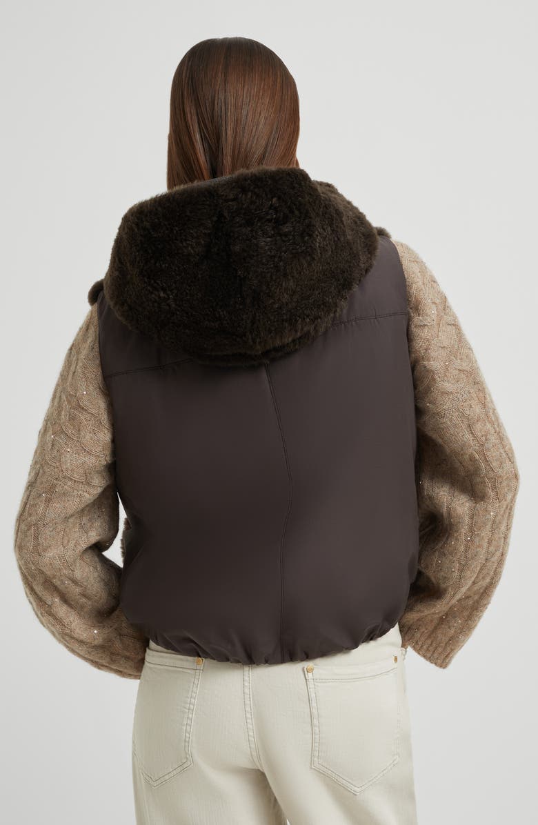 Brunello Cucinelli Hooded sweater vest, Alternate, color, Rust Brown