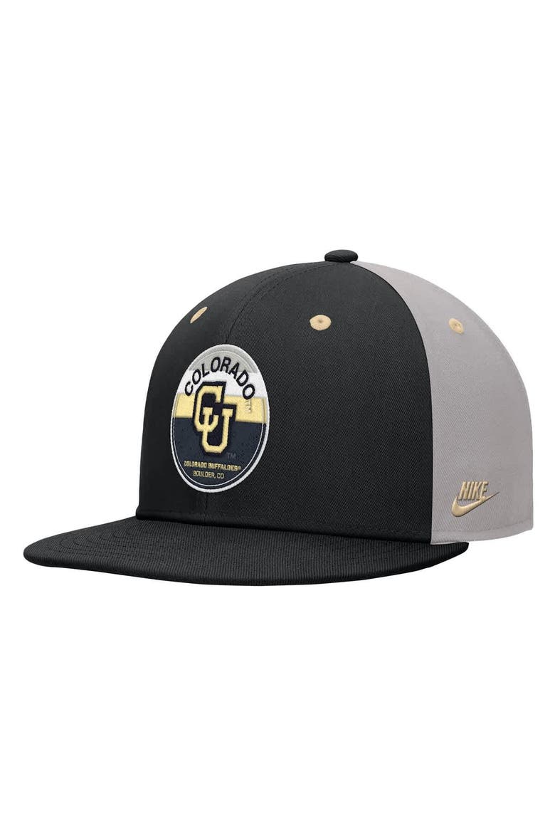 Men's Nike Black Colorado Buffaloes Vintage Patch Snapback Hat, Main, color, Black