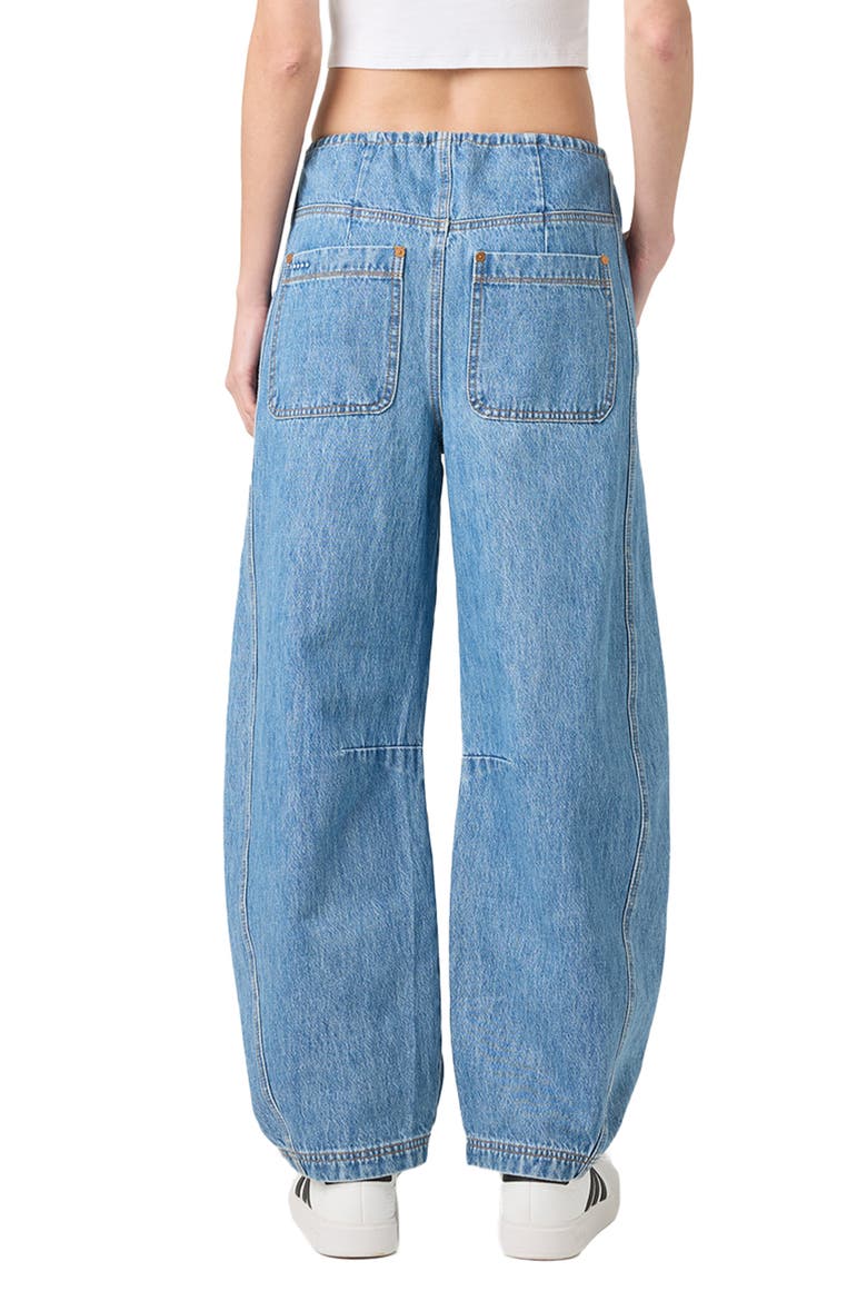 Low Rise Drawstring Barrel Leg Jeans, Alternate, color, FAN MAIL