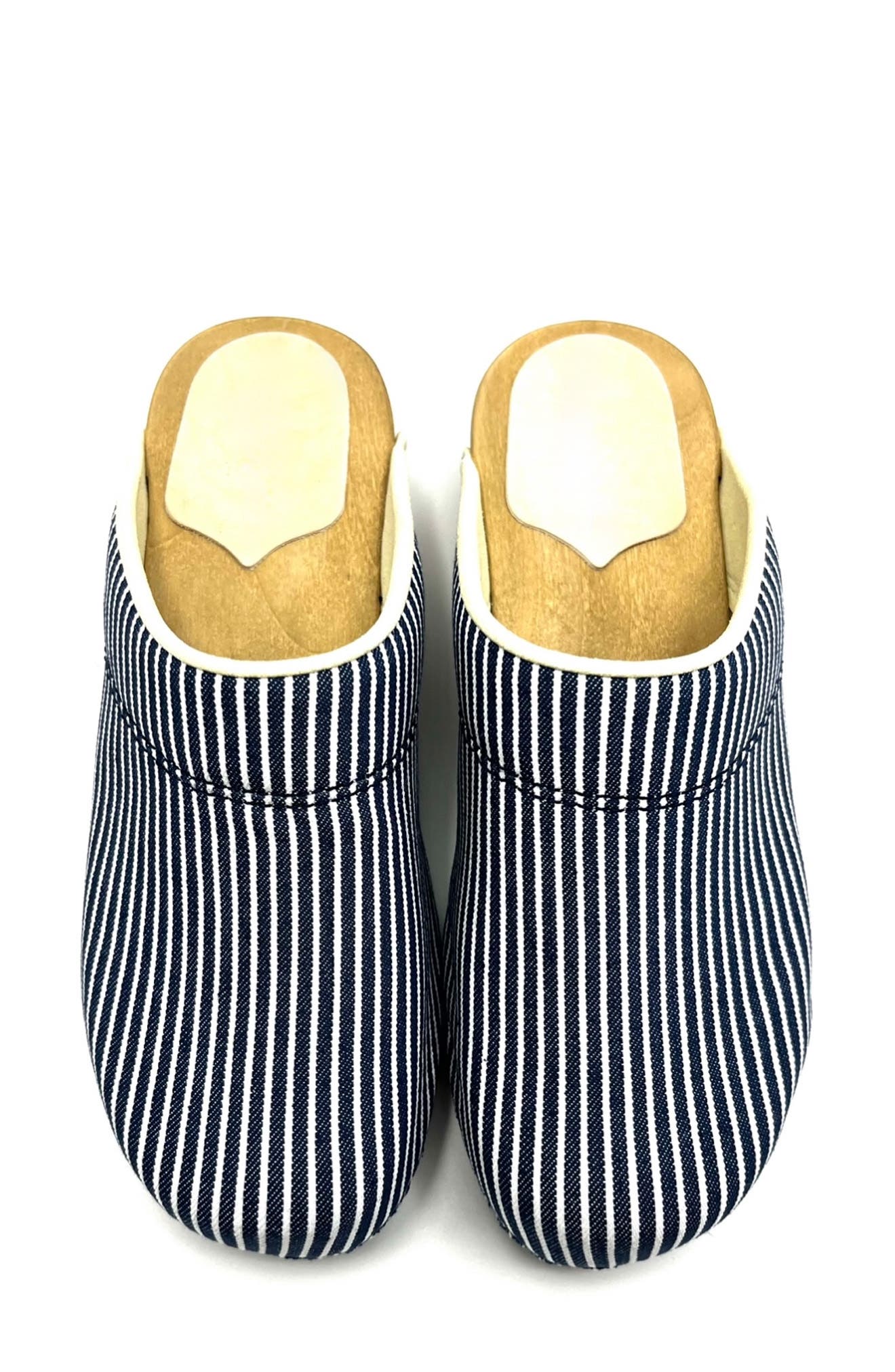 KUNSTEN Embla Clog, Alternate, color, Indigo White Stripe