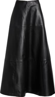 Altuzarra Varda Lambskin A-Line Midi Skirt
