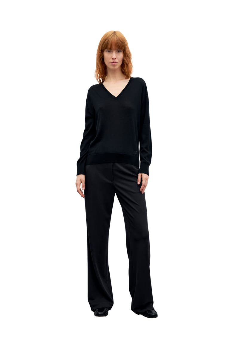 Rachel Merino Wool Sweater, Alternate, color, Black