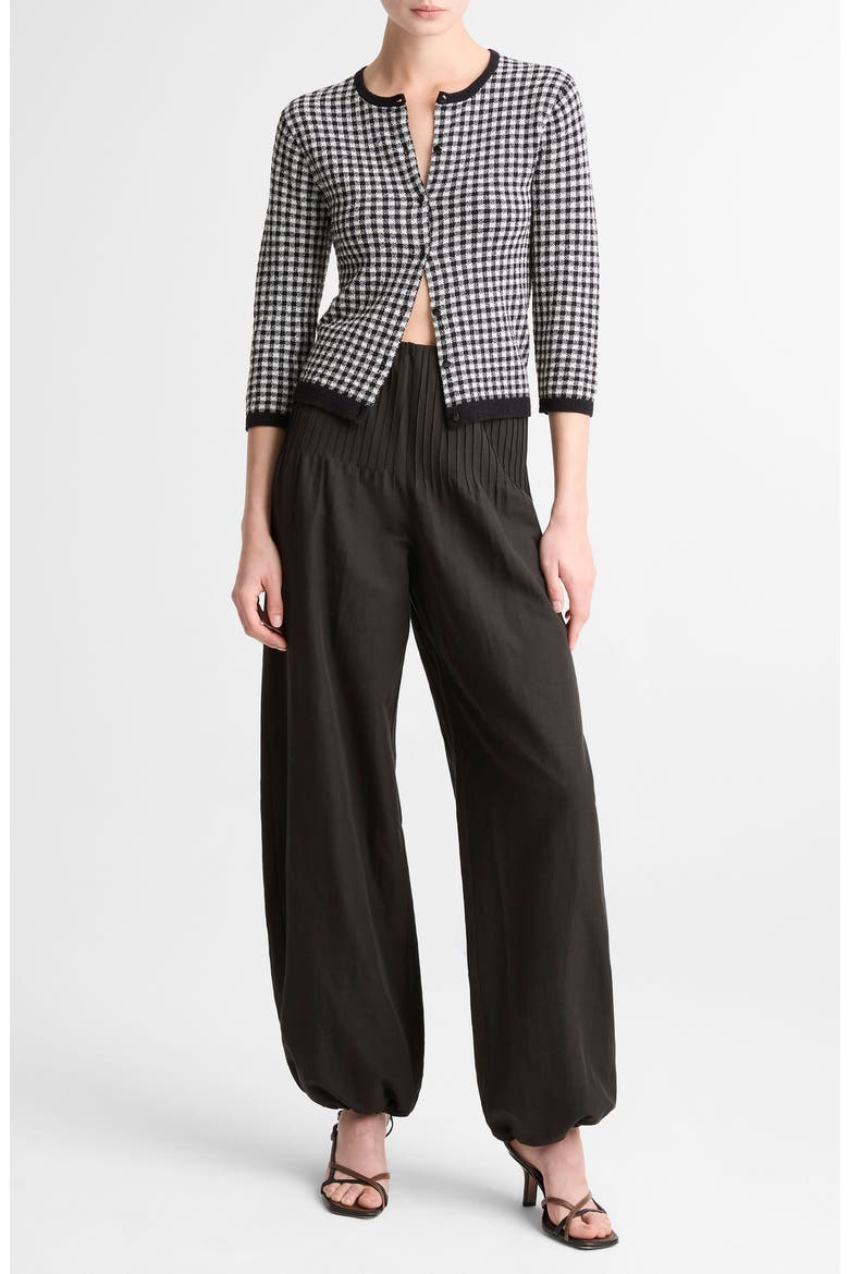 Pintuck Detail Balloon Pants, Alternate, color, BLACK