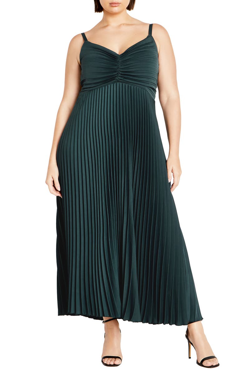 City Chic Ariana Pleat Dress, Main, color, 