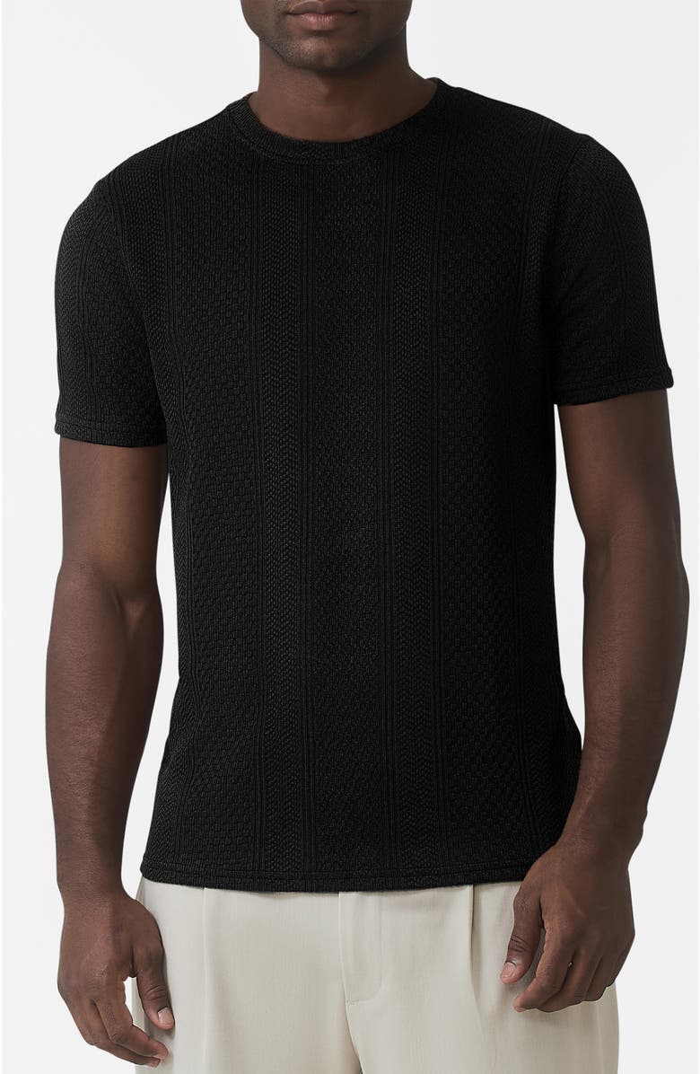 MAUVAIS Cedro Slim Textured Tee, Main, color, Black