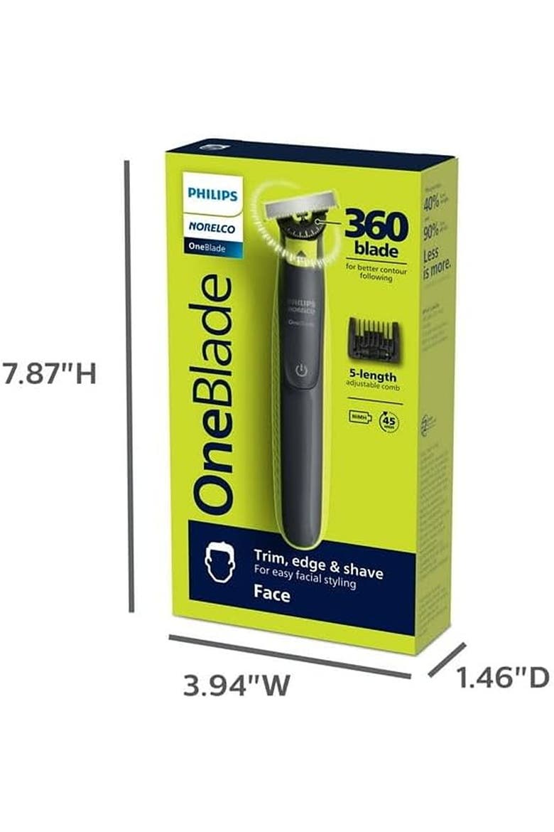 OneBlade 360 Face , Hybrid Electric Trimmer & Shaver, Alternate, color, Black