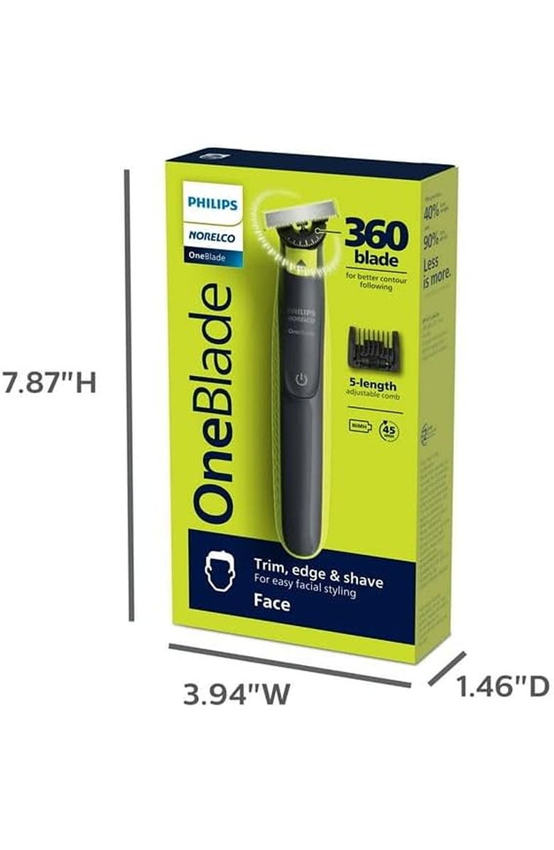 Philips Norelco OneBlade 360 Face , Hybrid Electric Trimmer & Shaver, Alternate, color, Black