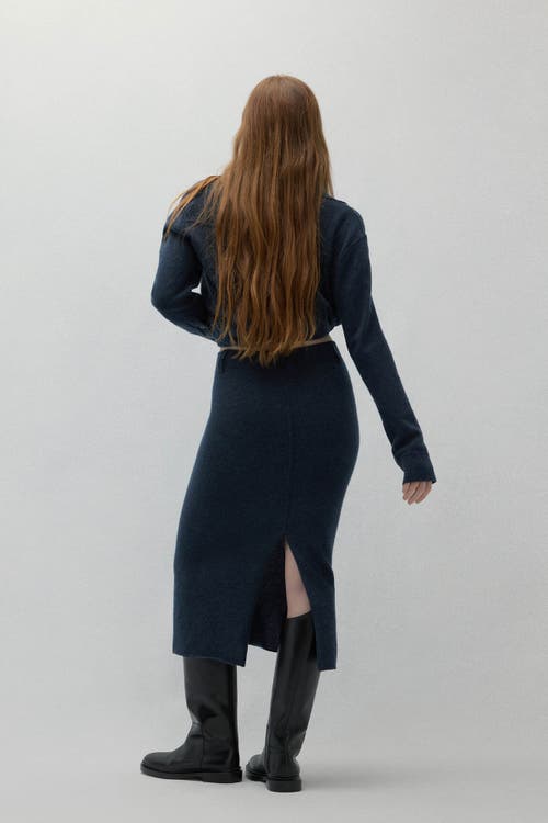 Naked Cashmere Venice Denim Cashmere Midi Skirt In Purple