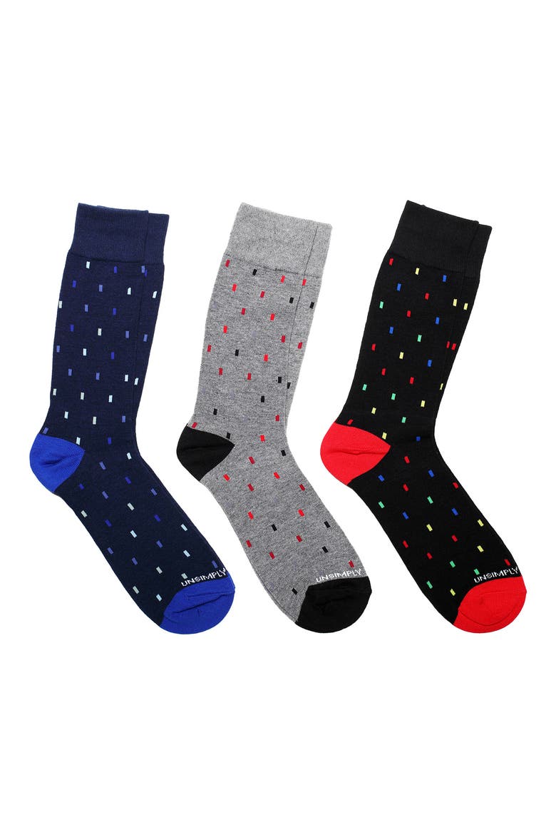 Assorted 3-Pack of Crew Socks, Main, color, BLUE MULTI