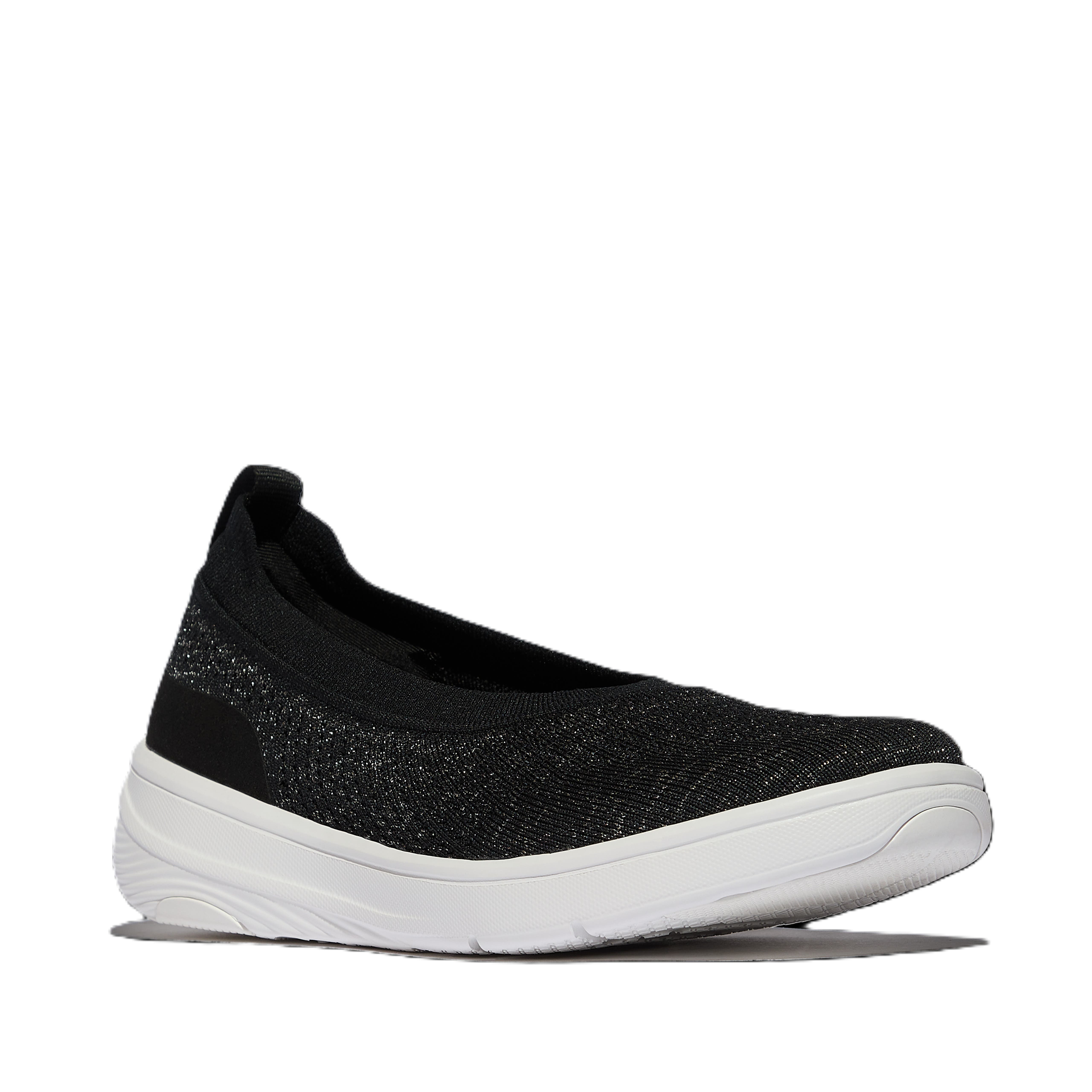 FitFlop Super Q Knit Ballet Flats, Main, color, Black/Silvereen