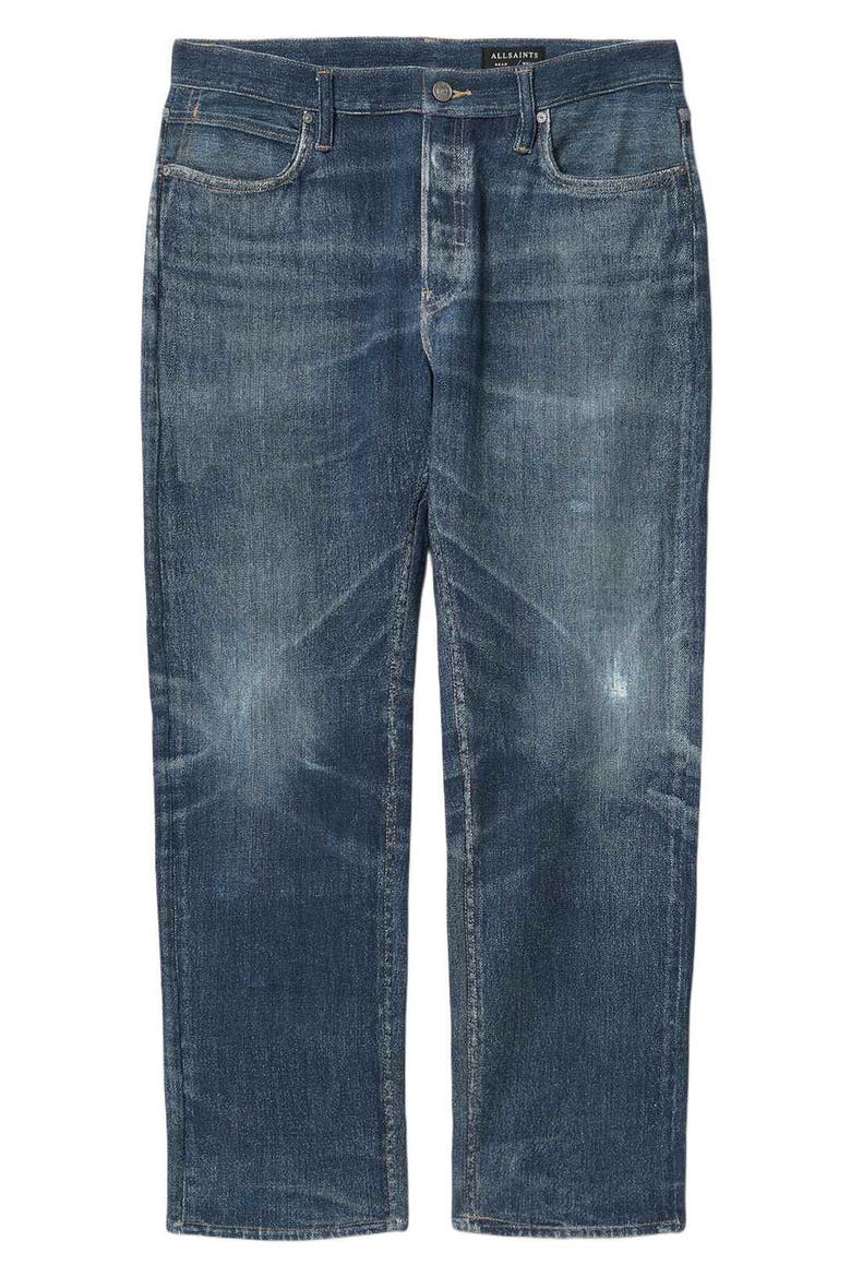 Bead Straight Leg Illusion Organic Cotton Trousers, Alternate, color, ILLUSION INDIGO