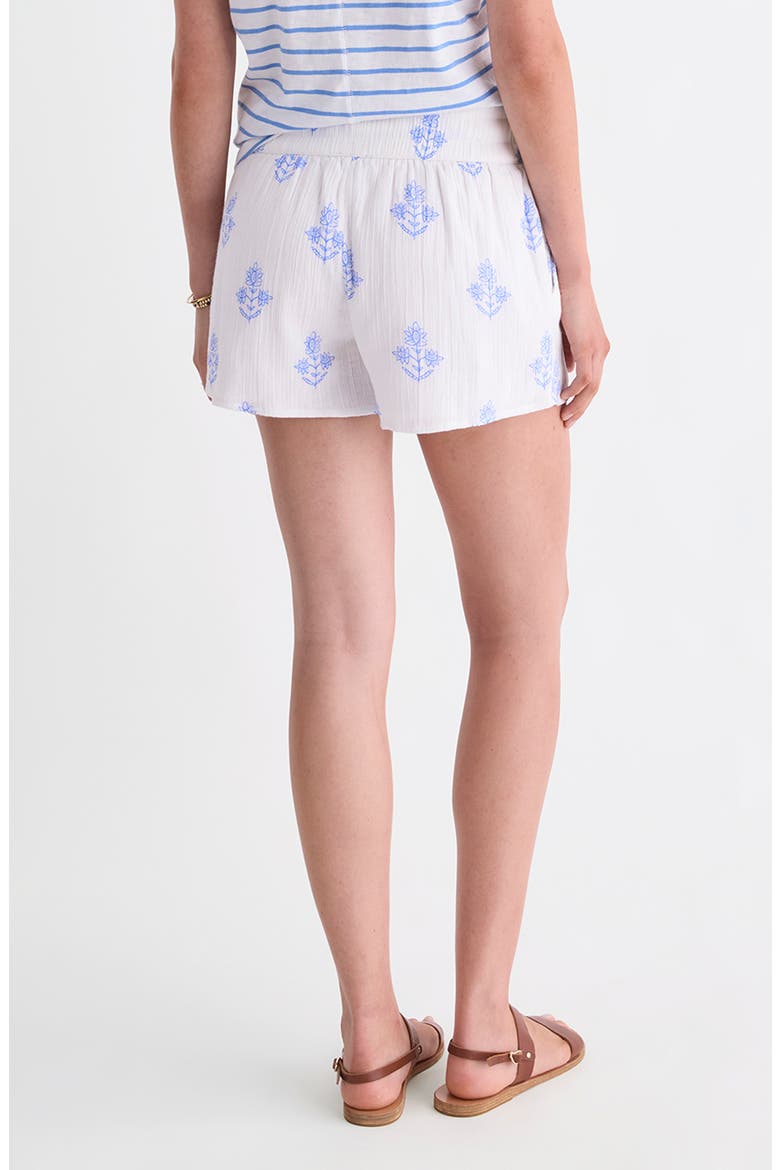 Frankie Gauze Pull-On Shorts, Alternate, color, WHITE LIA BLOCKPRINT