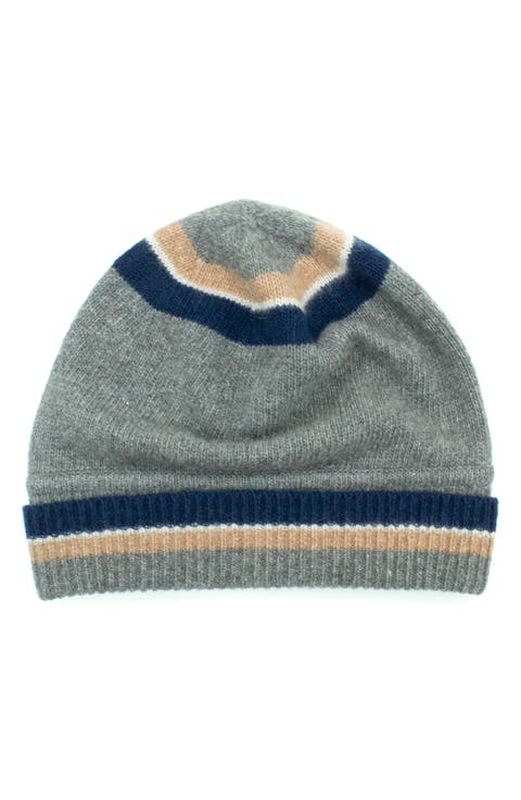 Mini Stripe Cashmere Beanie