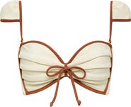 MONTCE Camana Contrast Binding Cap Sleeve Bikini Top
