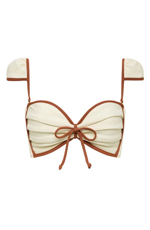 MONTCE MONTCE CAMANA CONTRAST BINDING CAP SLEEVE BIKINI TOP