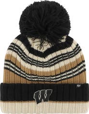 '47 Women's '47 Khaki Wisconsin Badgers Barista Cuffed Knit Hat with Pom
