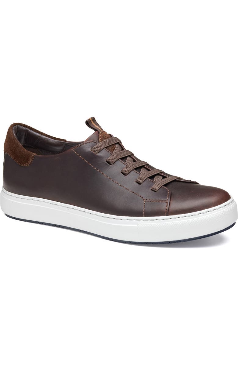 Johnston & Murphy Anson Lace to Toe Sneaker, Main, color, Dark Brown English Full Grain