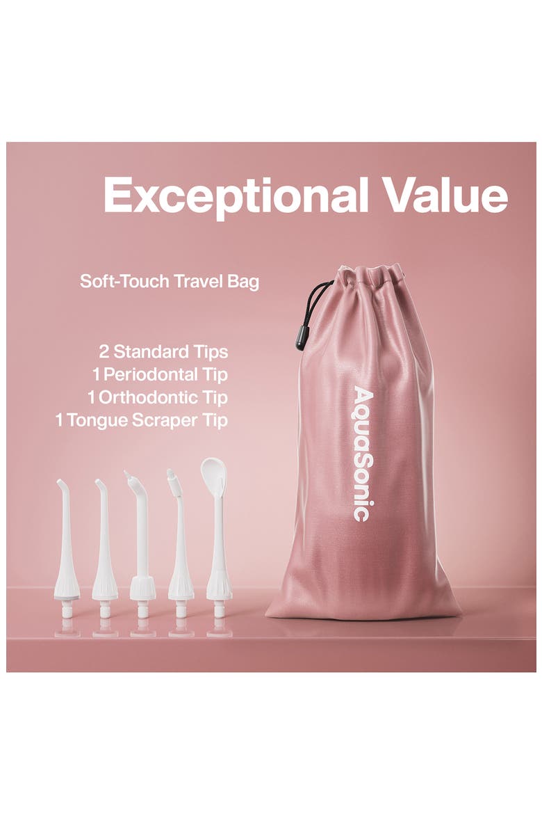 Aqua Flosser Cordless Rechargeable Water Flosser in Rose Gold, Alternate, color, ROSE GOLD
