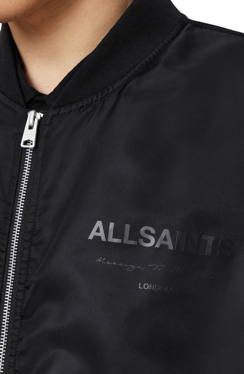 AllSaints Future Nylon Bomber Jacket, Alternate, color, Black
