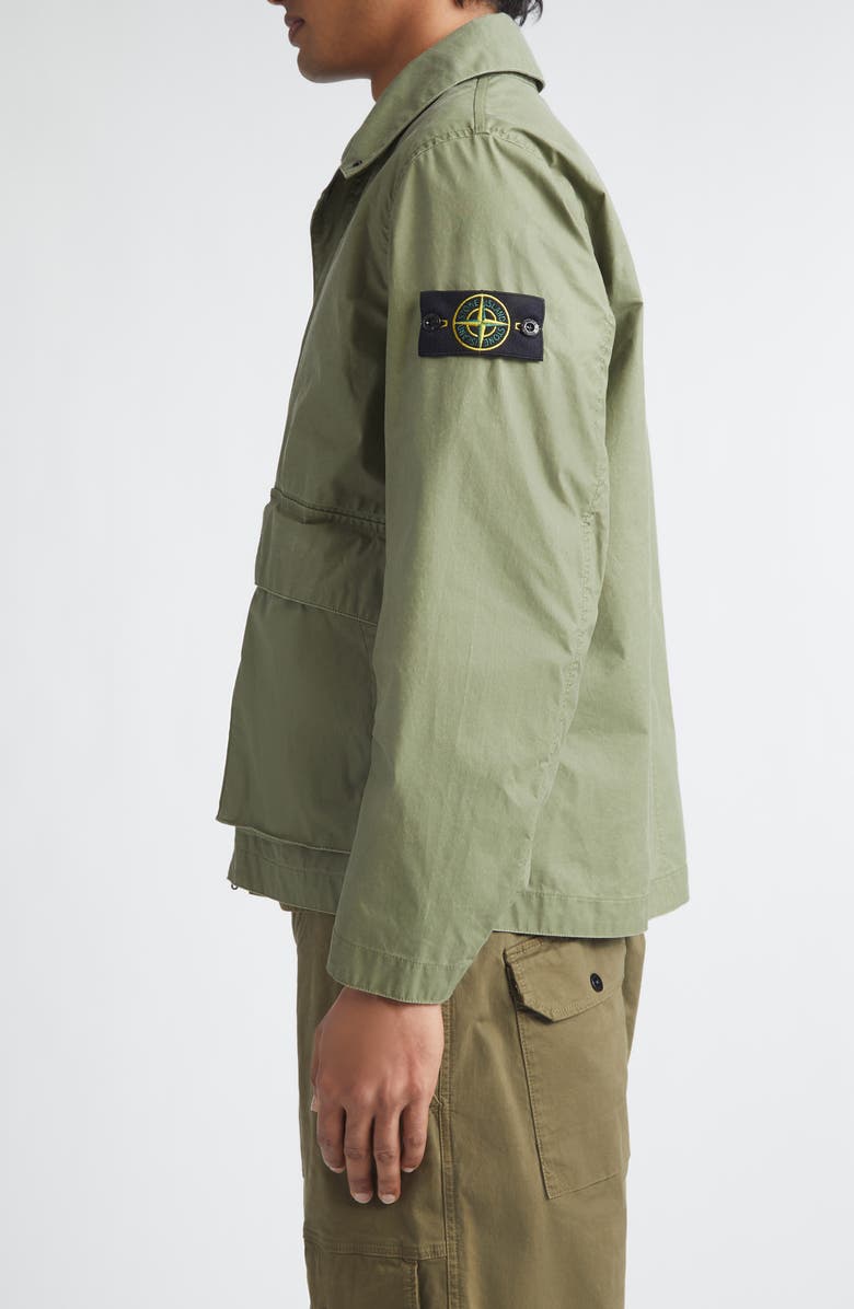 Stone Island Coated Twill Jacket, Alternate, color, Military Green
