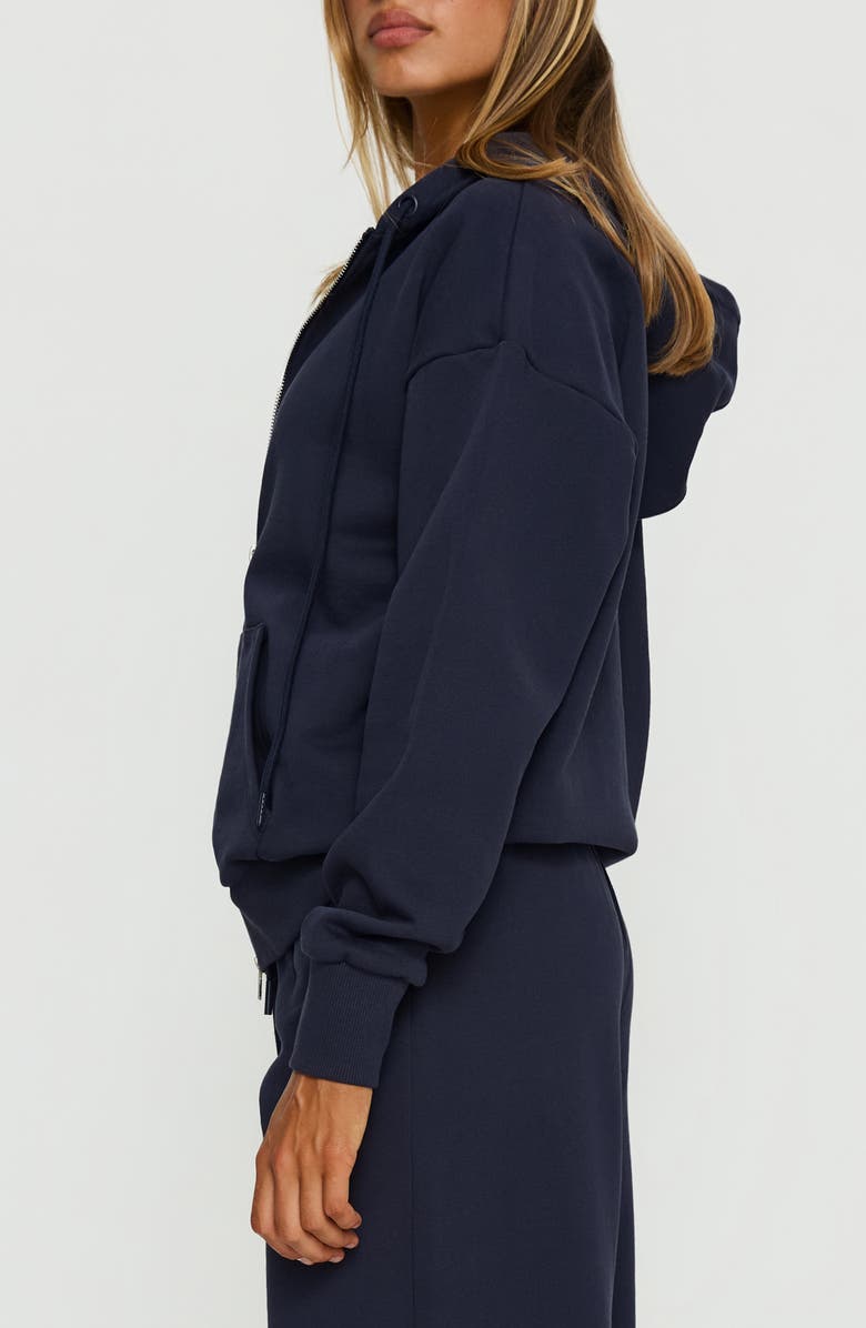 Princess Polly All Day Cotton Zip Hoodie, Alternate, color, Navy