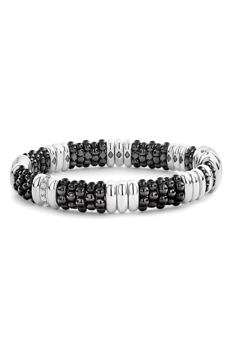 LAGOS Black Caviar Diamond Station Bracelet, Alternate, color,