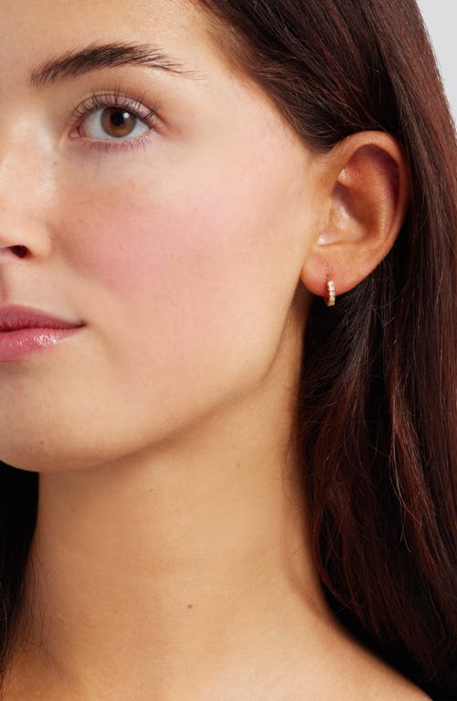 Nordstrom Demi Fine Cubic Zirconia Huggie Hoop Earrings In 14k Gold Plated