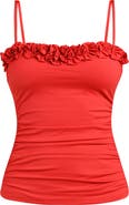 La Blanca Island Goddess Ruffle Tankini Top