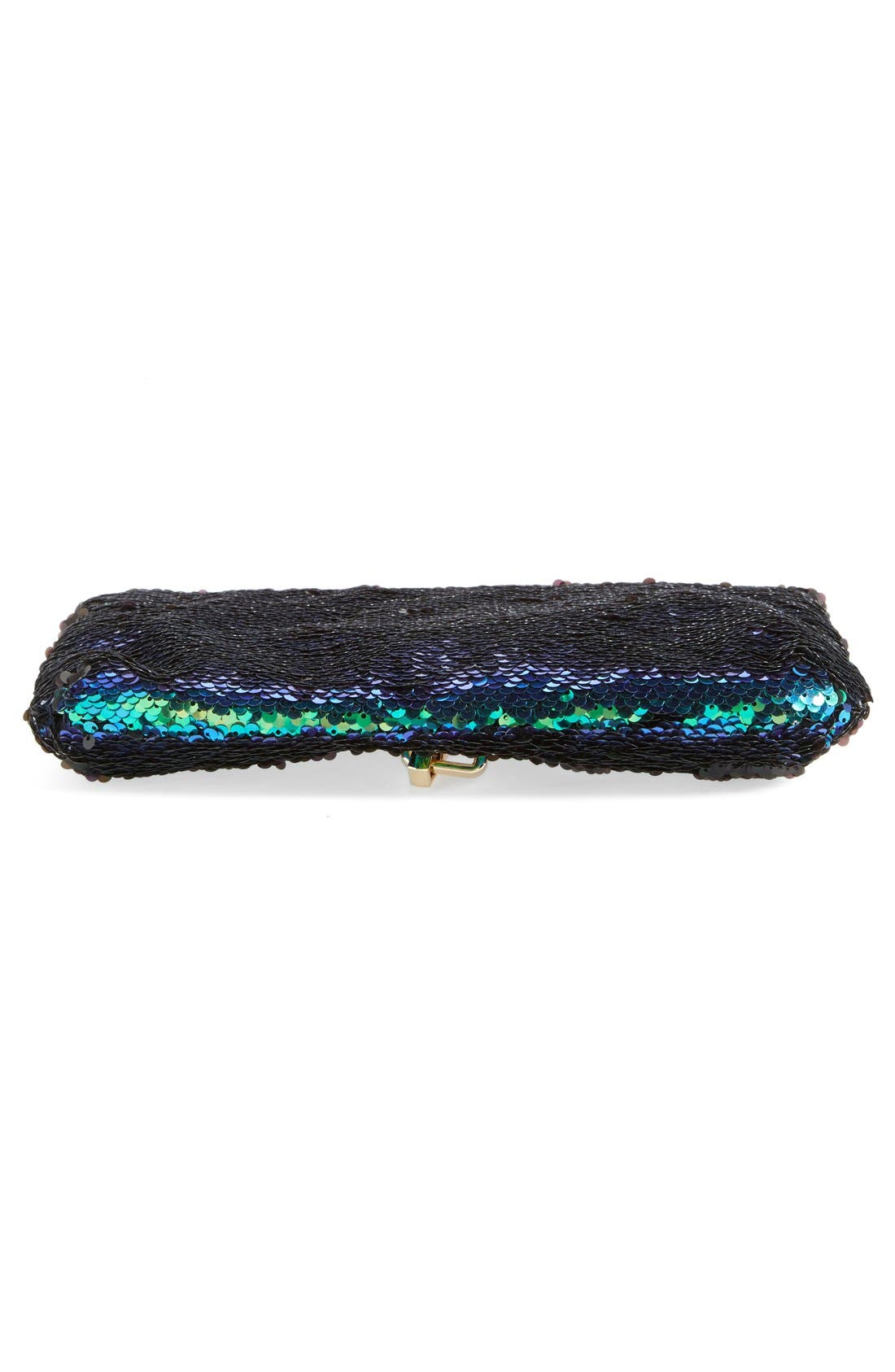 'Ariel' Convertible Sequin Clutch, Alternate, color, GREEN