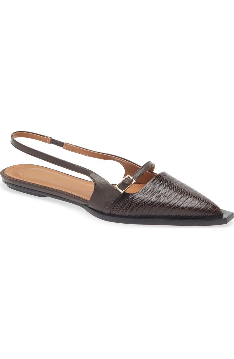 ATP ATELIER Cortina Pointed Toe Slingback Flat, Main, color, Walnut