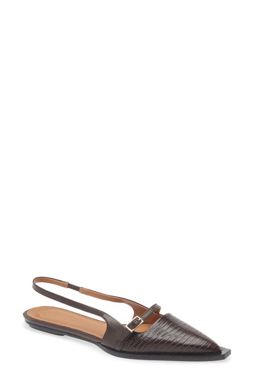 Atp Atelier Cortina Pointed Toe Slingback Flat In Animal Print