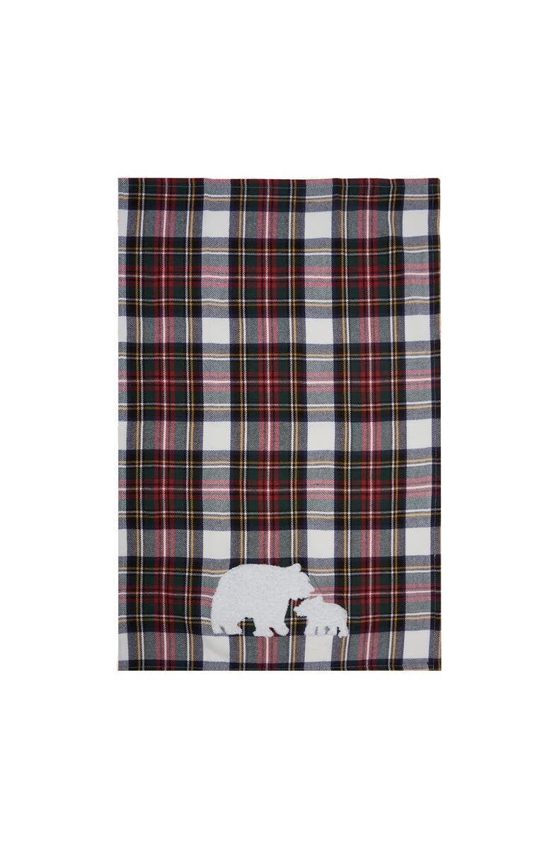 C&F Home White Tartan Bears Towel, Alternate, color, White