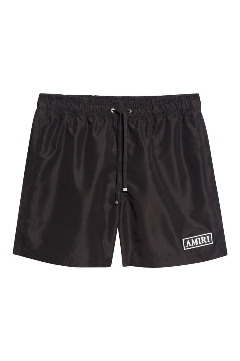 MA Core Logo Swim Trunks, Alternate, color, BLACK