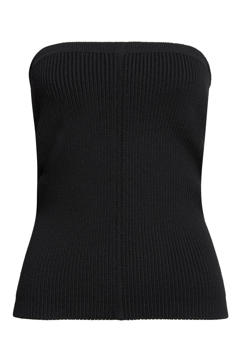Rib Virgin Wool Blend Tube Top, Alternate, color, BLACK