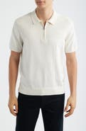 Bugatchi Quarter Zip Cotton Blend Polo Sweater