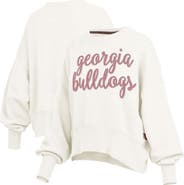 PRESSBOX Women's Pressbox Cream Georgia Bulldogs Chelsea Oversized Pullover Sweatshirt