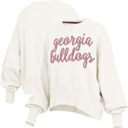 PRESSBOX Women's Pressbox Cream Georgia Bulldogs Chelsea Oversized Pullover Sweatshirt