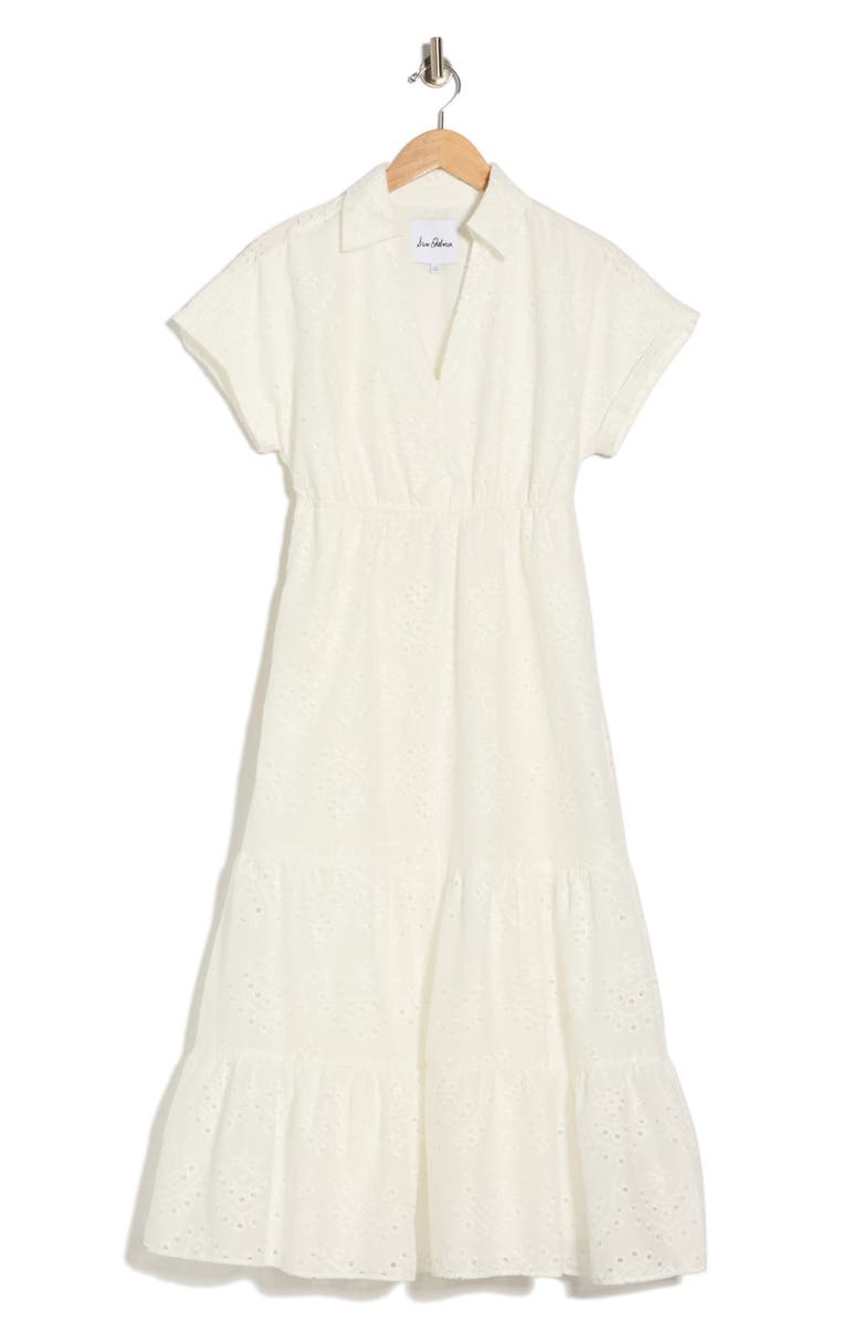 Sam Edelman Eyelet Maxi Shirtdress, Main, color, White