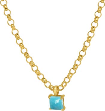Nomal Lab Created Turquoise Pendant Necklace
