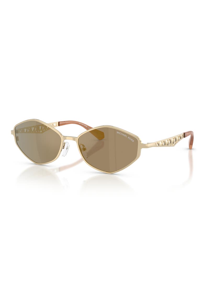 Gold Coast 56mm Angular Sunglasses, Alternate, color, LIGHT GOLD / DARK GREY MONO