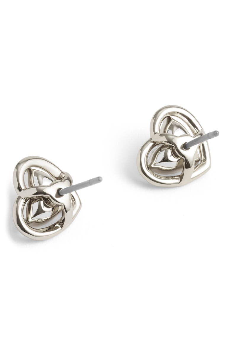Heart Halo Stud Earrings, Alternate, color, CRYSTAL/ RHODIUM