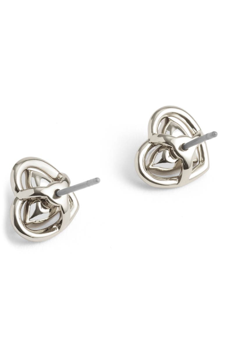 COACH Heart Halo Stud Earrings, Alternate, color, Crystal/ Rhodium