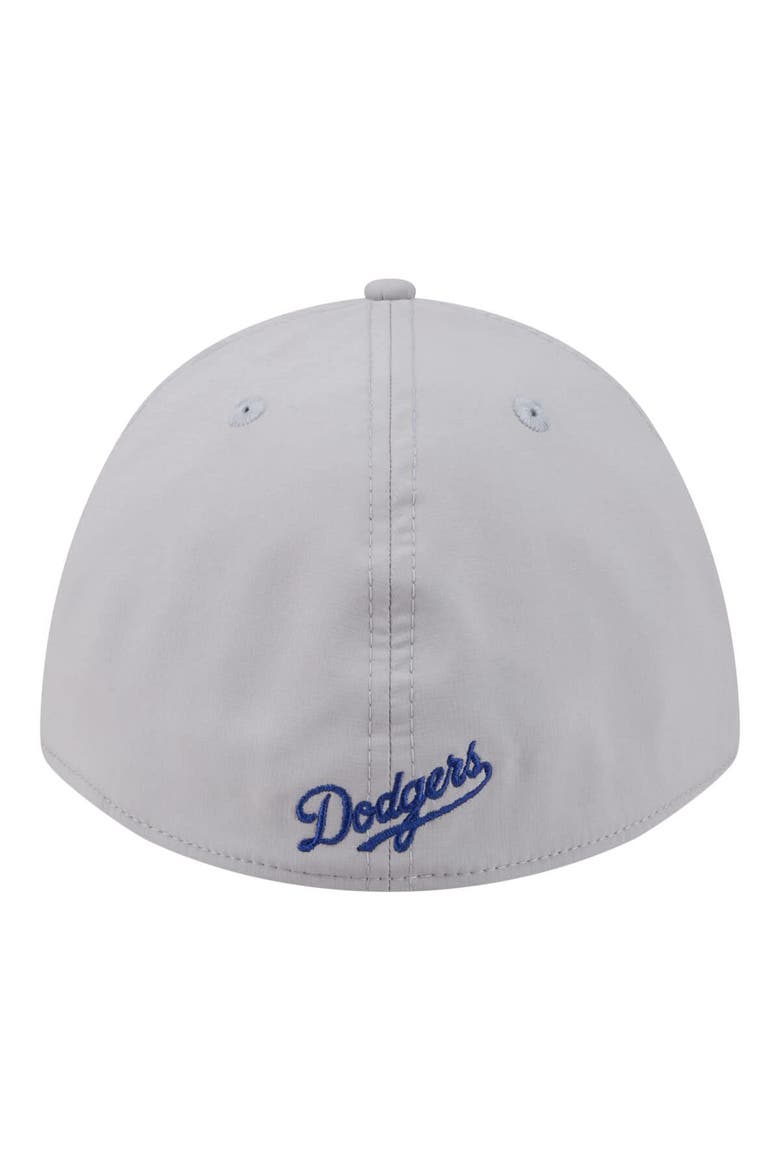 Men's New Era Gray Los Angeles Dodgers Patch 39THIRTY A-Frame M-Crown Perforated Flex Hat, Alternate, color, Gray