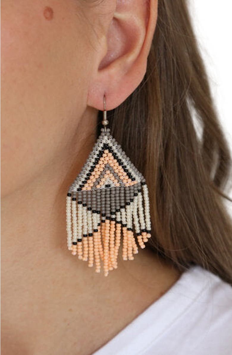 Fosterie Peach Embera Earrings, Alternate, color, 