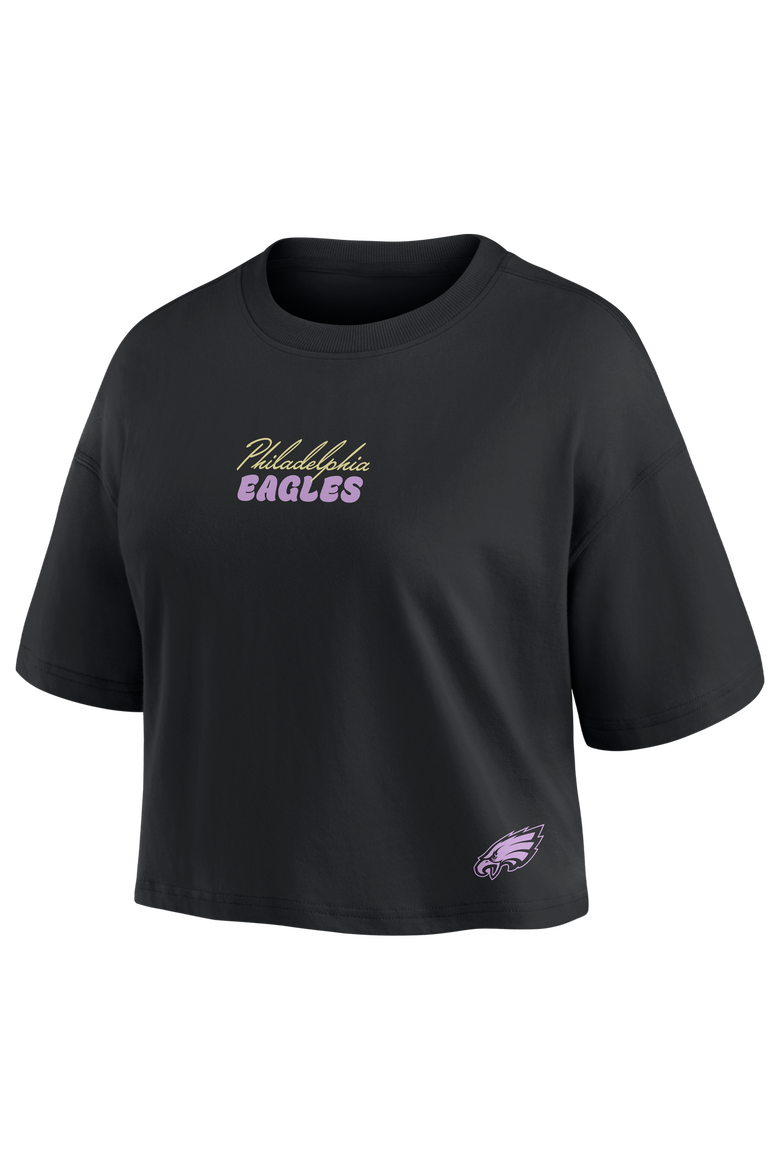 Women's Fanatics Cooper DeJean Black Philadelphia Eagles Fashion Cropped T-Shirt, Alternate, color, Black