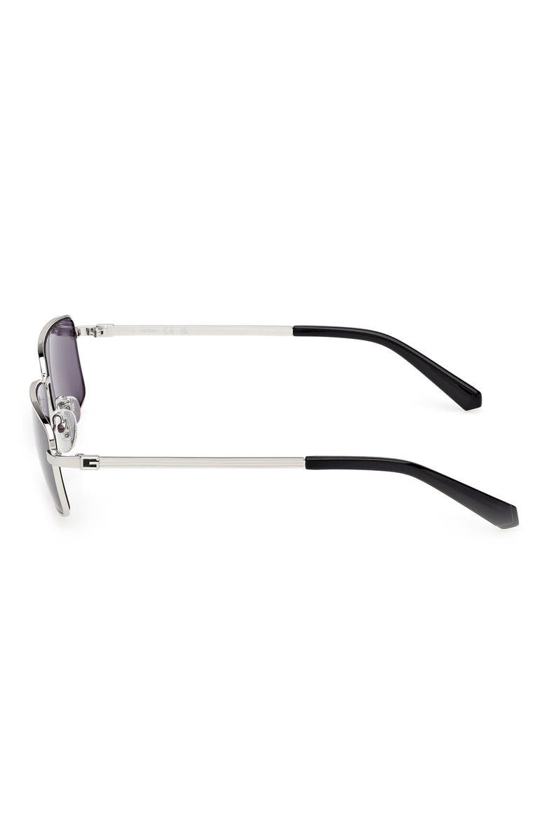 Rectangular Sunglasses, Alternate, color, SHINY LIGHT NICKELTIN / VIOLET