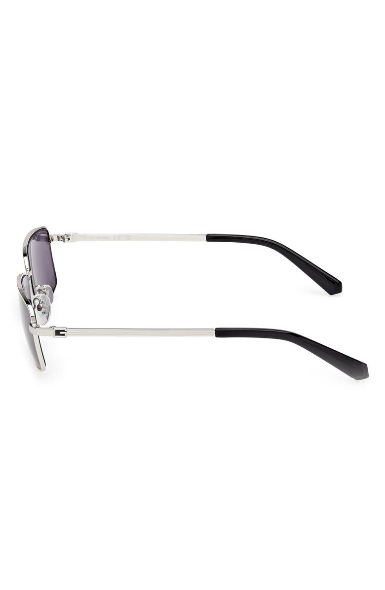 GUESS Rectangular Sunglasses, Alternate, color, Shiny Light Nickeltin / Violet